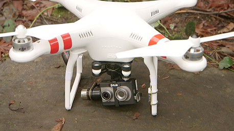 Thermal and visible cameras can be mounted on drones 