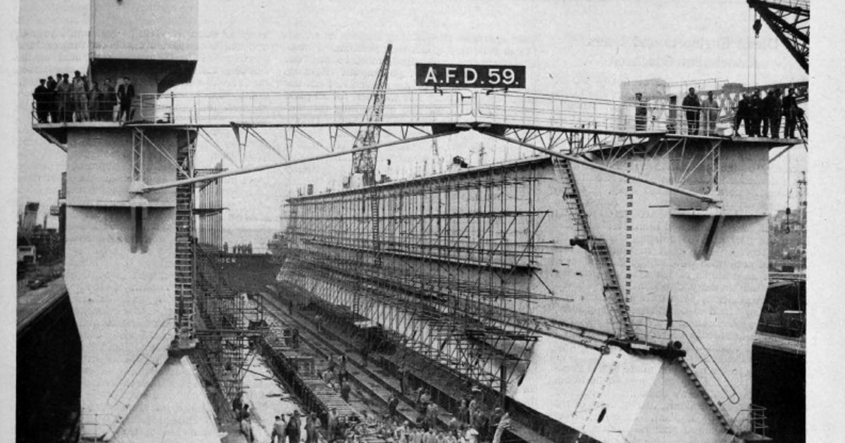 April 1960 - The Admiralty floating dock